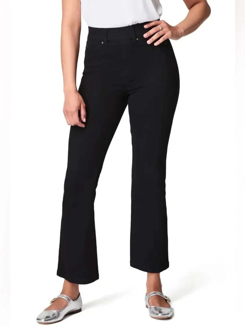 Spanx SPANXshape EveryWear Kick Flare Size Small Black Pull-On Denim Jeans